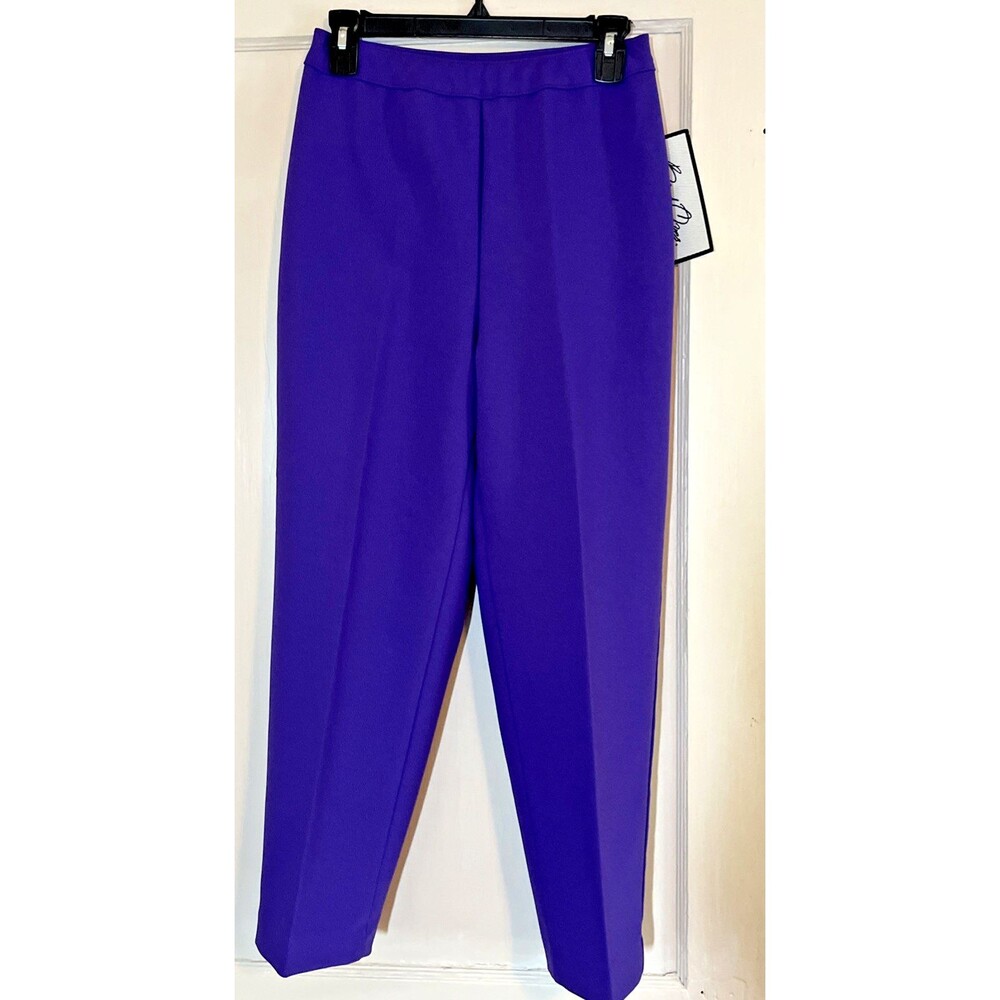 Bend Over Pants Womens 8 Short Purple Pull Up Classic Elastic Waist Grandma USA
